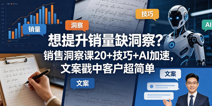 想提升销量缺洞察?销售洞察课20+技巧+AI加速,文案戳中客户超简单【原创双语字幕】-无畏轻创