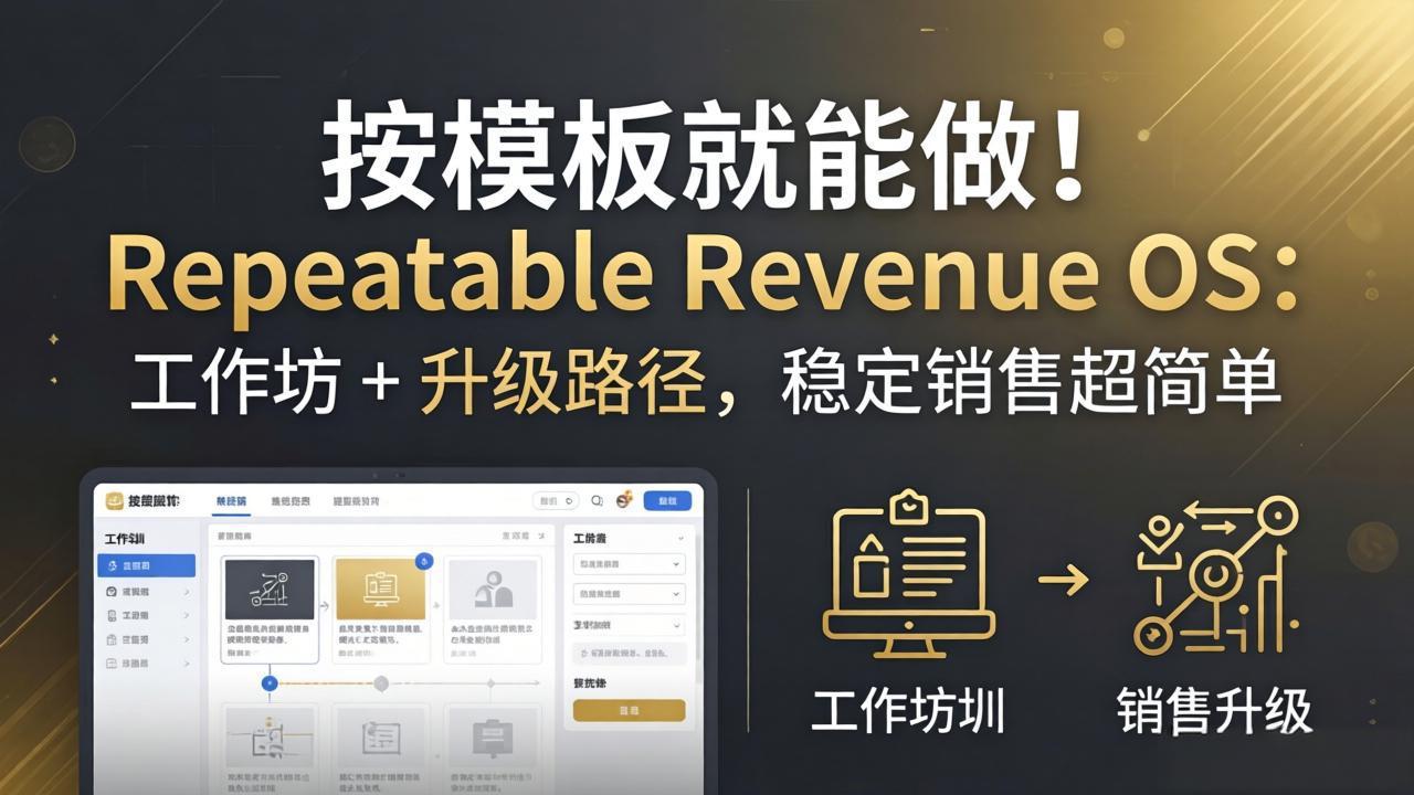 按模板就能做！Repeatable Revenue OS：工作坊 + 升级路径，稳定销售超简单-无畏轻创