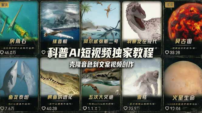 科普造物主AI短视频独家教程：从软件安装、壳隆音色到文案视频创作，零基础快速做爆款-无畏轻创