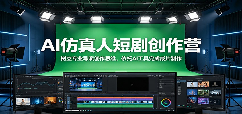 AI仿真人短剧创作营：树立专业导演创作思维，依托AI工具完成成片制作-无畏轻创