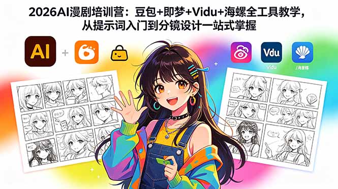 2026AI漫剧培训营：豆包+即梦+Vidu+海螺全工具教学，从提示词入门到分镜设计一站式掌握-无畏轻创