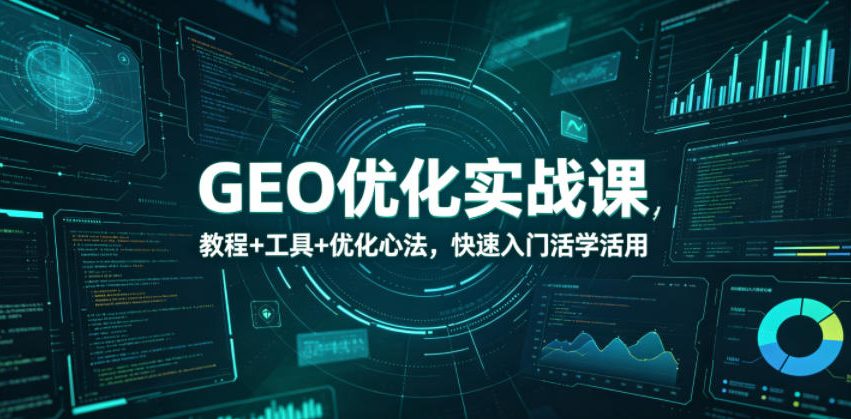 GEO优化实战课，教程+工具+优化心法，快速入门活学活用-无畏轻创