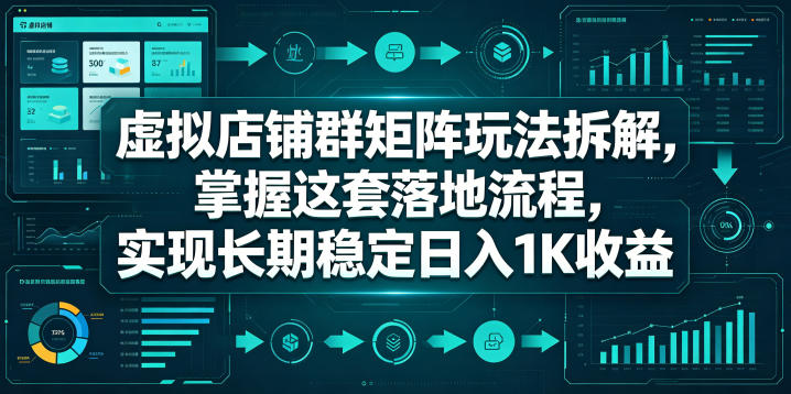 虚拟店铺群矩阵玩法拆解，掌握这套落地流程，实现长期稳定日入1K收益【揭秘】-无畏轻创