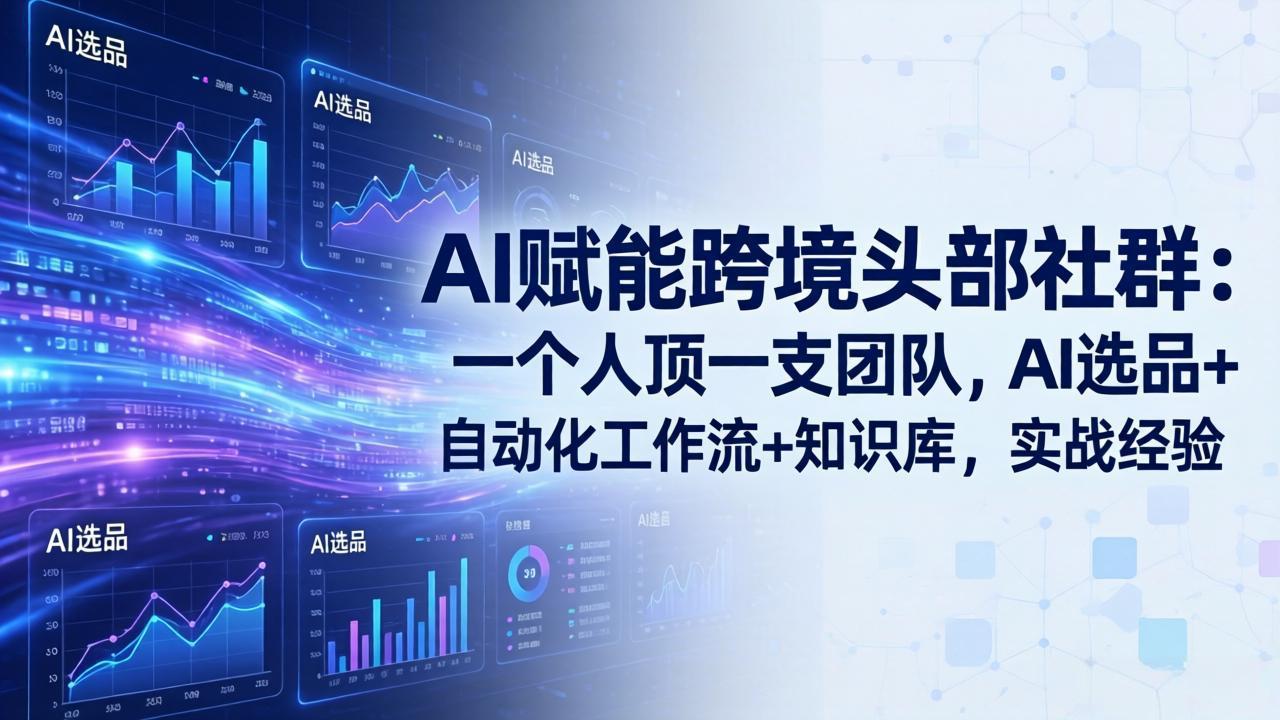 AI赋能跨境头部社群-更新5月：一个人顶一支团队，AI选品+自动化工作流+知识库，实战经验-无畏轻创