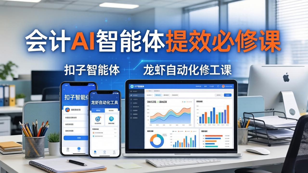 财务会计AI智能体提效必修课：扣子智能体+龙虾自动化+报表分析，一站式提升财务工作效率-无畏轻创