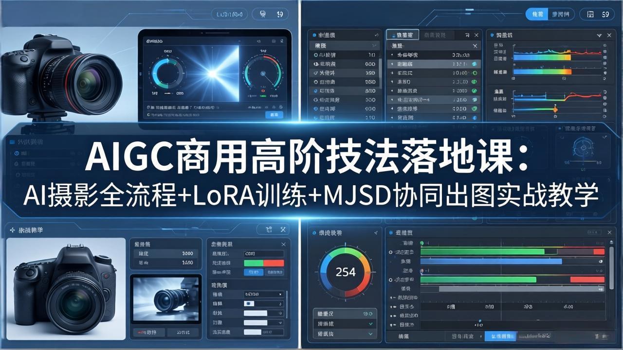 AIGC商用高阶技法落地课：AI摄影全流程+LoRA训练+MJSD协同出图实战教学-无畏轻创