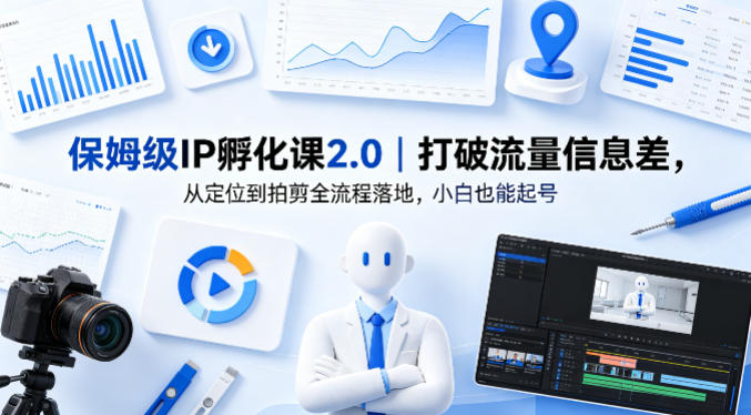 保姆级IP孵化课2.0｜打破流量信息差，从定位到拍剪全流程落地，小白也能起号-无畏轻创