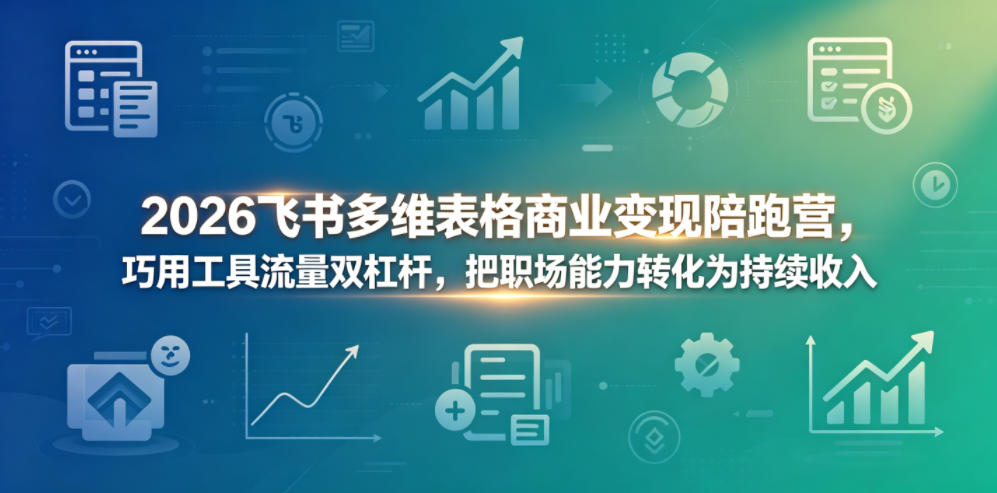 2026飞书多维表格商业变现陪跑营，巧用工具流量双杠杆，把职场能力转化为持续收入-无畏轻创