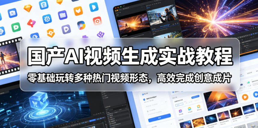 国产AI视频生成实战教程，零基础玩转多种热门视频形态，高效完成创意成片-无畏轻创