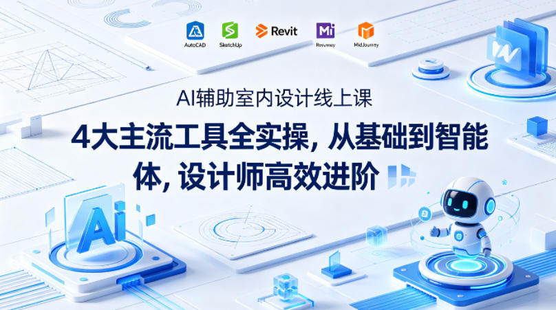 AI辅助室内设计线上课｜4大主流工具全实操，从基础到智能体，设计师高效进阶-无畏轻创
