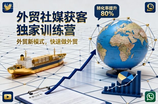 外贸社媒获客独家训练营，外贸新模式，快速做外贸(更新26年4月)-无畏轻创