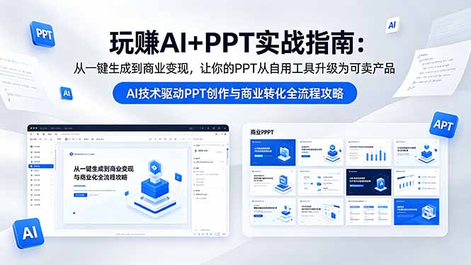 玩赚AI+PPT实战指南-更新5月13：从一键生成到商业变现，让你的PPT从自用工具升级为可卖产品-无畏轻创