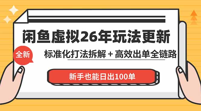 闲鱼虚拟从0到1系统化运营课程：标准化打法拆解 + 高效出单全链路教学，新手也能日出100单-无畏轻创