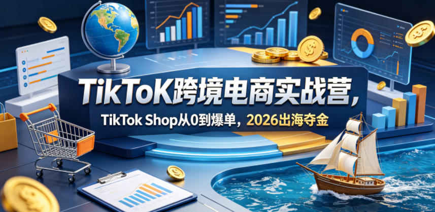 TikToK跨境电商实战营，TikTok Shop从0到爆单，2026出海夺金-无畏轻创