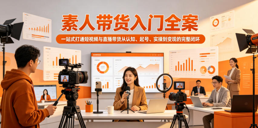 素人带货入门全案，一站式打通短视频与直播带货从认知、起号、实操到变现的完整闭环-无畏轻创