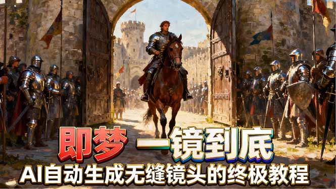 即梦AI一镜到底终极教程，智能补帧+运镜技巧，AI自动生成无缝丝滑长镜头高效出片-无畏轻创