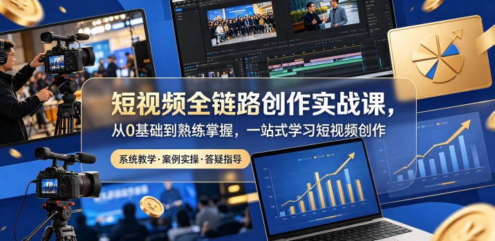 短视频全链路创作实战课，从0基础到熟练掌握，一站式学习短视频创作-无畏轻创