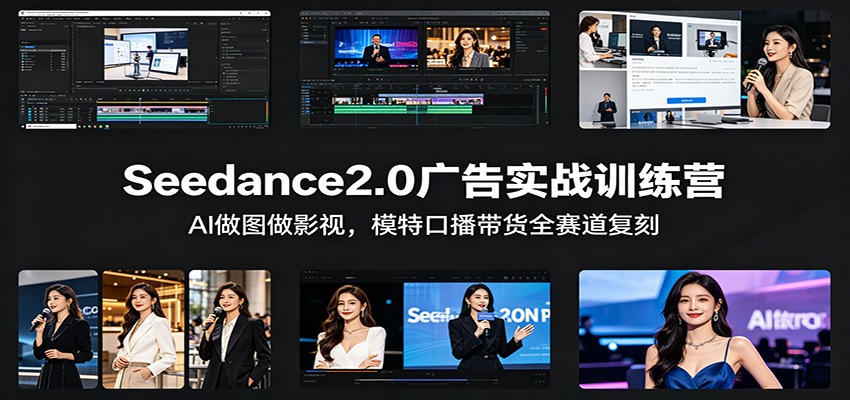 Seedance2.0广告实战训练营：AI做图做影视，模特口播带货全赛道复刻-无畏轻创