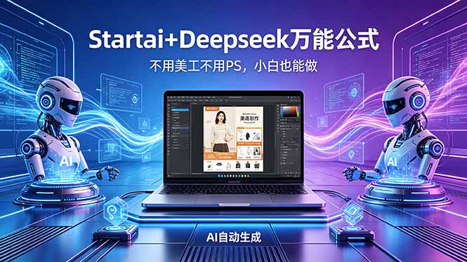 AI自动做电商详情页：Startai+Deepseek万能公式，不用美工不用PS，小白也能做-无畏轻创