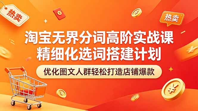 淘宝无界分词高阶实战课 精细化选词搭建计划 优化图文人群轻松打造店铺爆款-无畏轻创