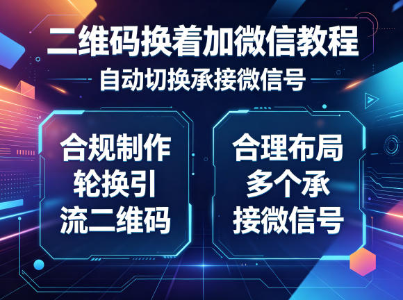 二维码换着加微信教程，自动切换承接微信号，合规制作轮换引流二维码，合理布局多个承接微信号-无畏轻创