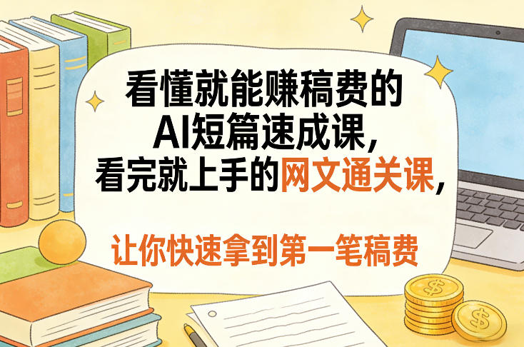 看懂就能賺稿费的AI短篇速成课，看完就上手的网文通关课，让你快速拿到第一笔稿费(更新5月)-无畏轻创