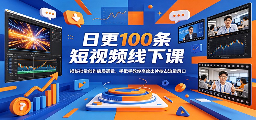 日更100条短视频线下课：揭秘批量创作底层逻辑，手把手教你高效出片抢占流量风口-无畏轻创