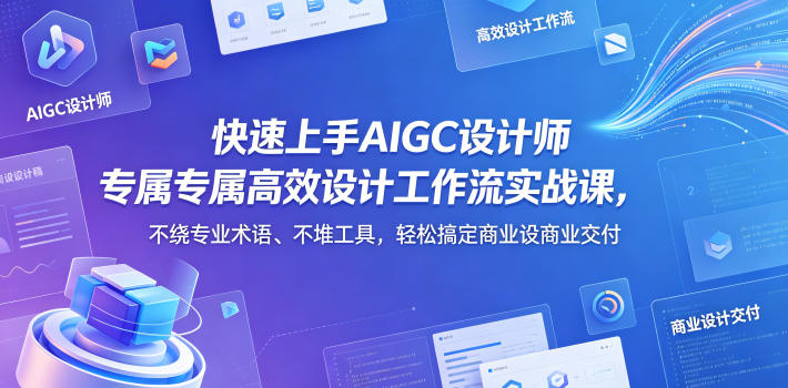 快速上手AIGC设计师专属高效设计工作流实战课，不绕专业术语、不堆工具，轻松搞定商业设计交付-无畏轻创