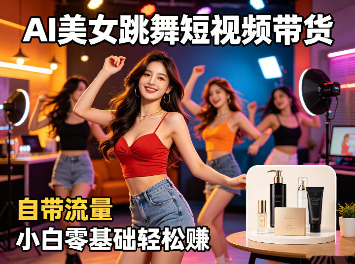 AI美女跳舞短视频带货：自带流量，小白零基础轻松賺，详细拆解-无畏轻创