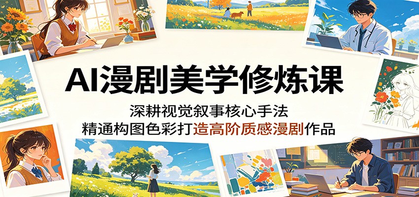 AI漫剧美学修炼课：深耕视觉叙事核心手法，精通构图色彩打造高阶质感漫剧作品-无畏轻创
