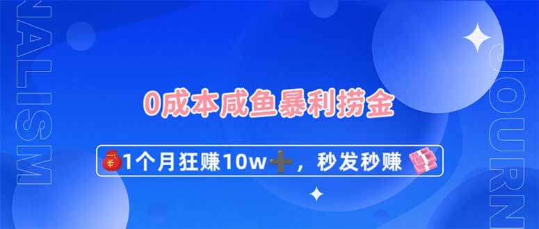 （14257期）0成本闲鱼暴利捞金，1个月狂赚10W+，秒发秒赚新玩法-无畏轻创