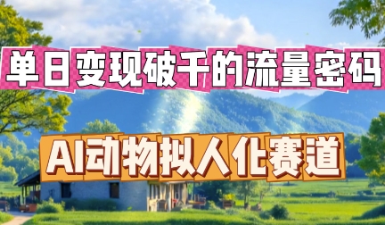 单日变现破k的流量密码，AI动物拟人化赛道-无畏轻创