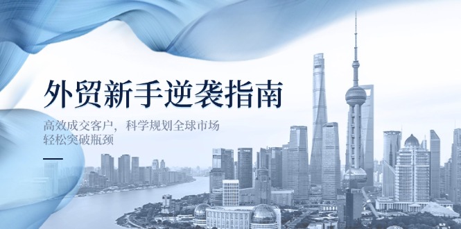 （14201期）外贸新手逆袭指南：高效成交客户，科学规划全球市场，轻松突破瓶颈-无畏轻创